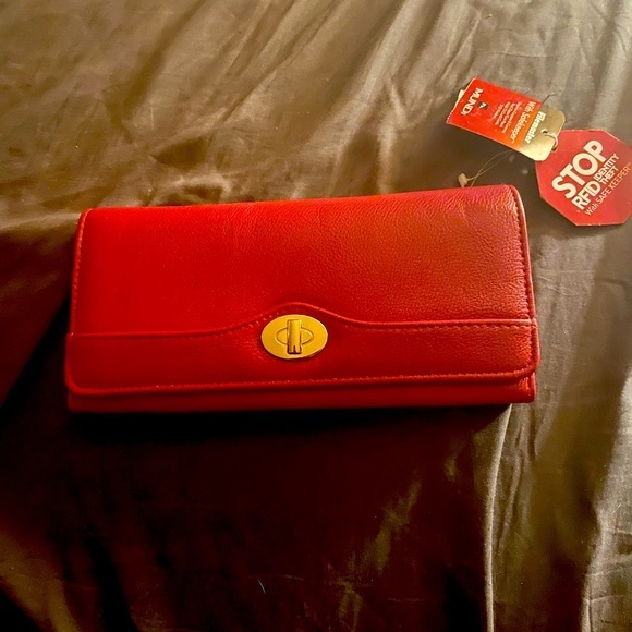 mundi Handbags - Mundi Genuine Red Leather ID Protect Wallet